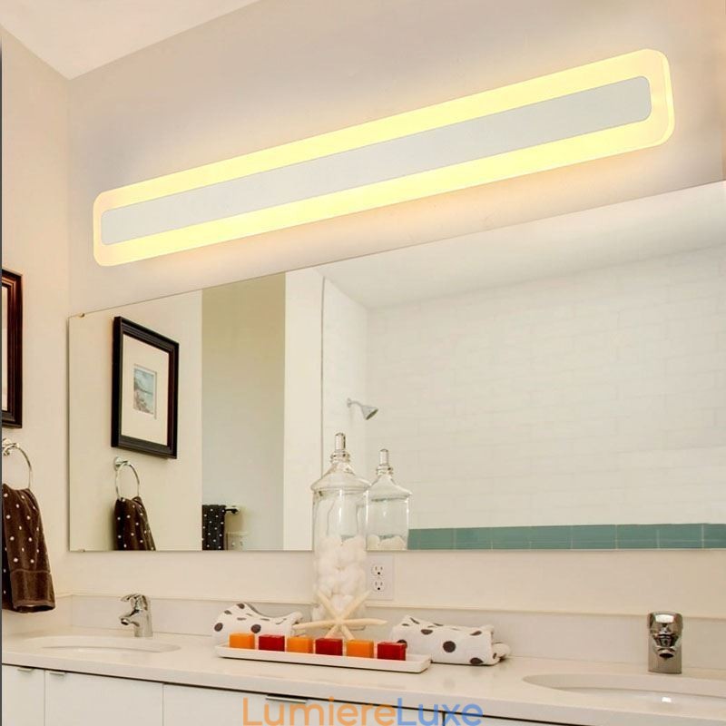 Nouveau miroir mural lumineux moderne en acrylique pour salle de bain