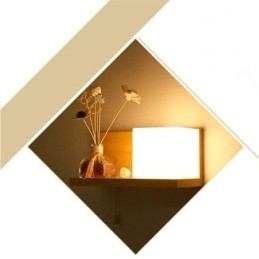 Applique murale nordique en bois et abat-jour en verre