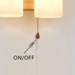 Applique murale nordique en bois et abat-jour en verre