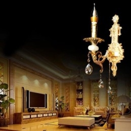 Applique murale européenne luxueuse en cristal, lampe de chevet
