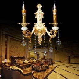Applique murale européenne luxueuse en cristal, lampe de chevet