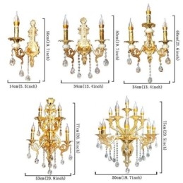 Applique murale européenne luxueuse en cristal, lampe de chevet