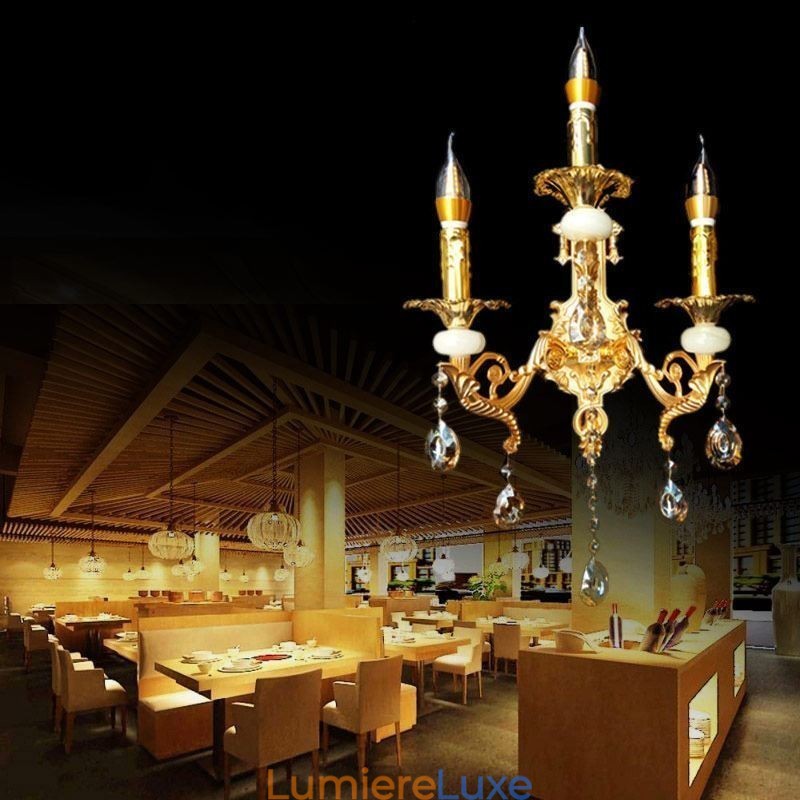 Applique murale européenne luxueuse en cristal, lampe de chevet