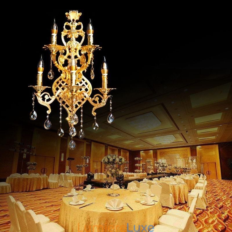 Applique murale européenne luxueuse en cristal, lampe de chevet