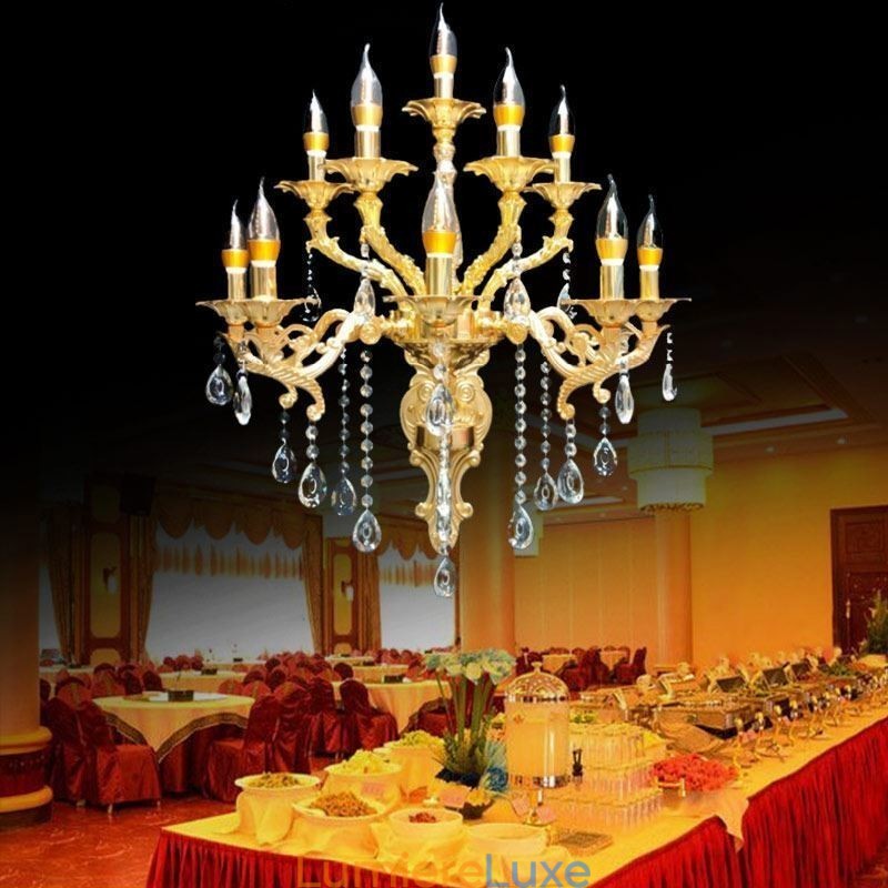 Applique murale européenne luxueuse en cristal, lampe de chevet