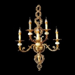 Applique murale européenne luxueuse en forme de pétale, lampe décorative en jade, éclairage de chevet