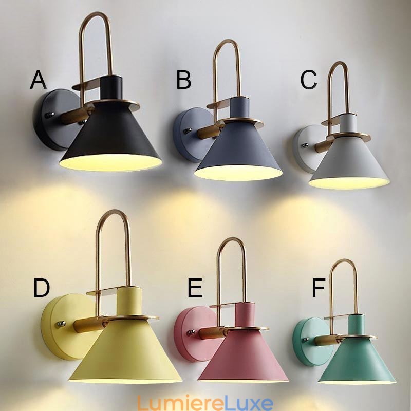 Applique murale nordique style Makron, lampe frontale créative pour miroir
