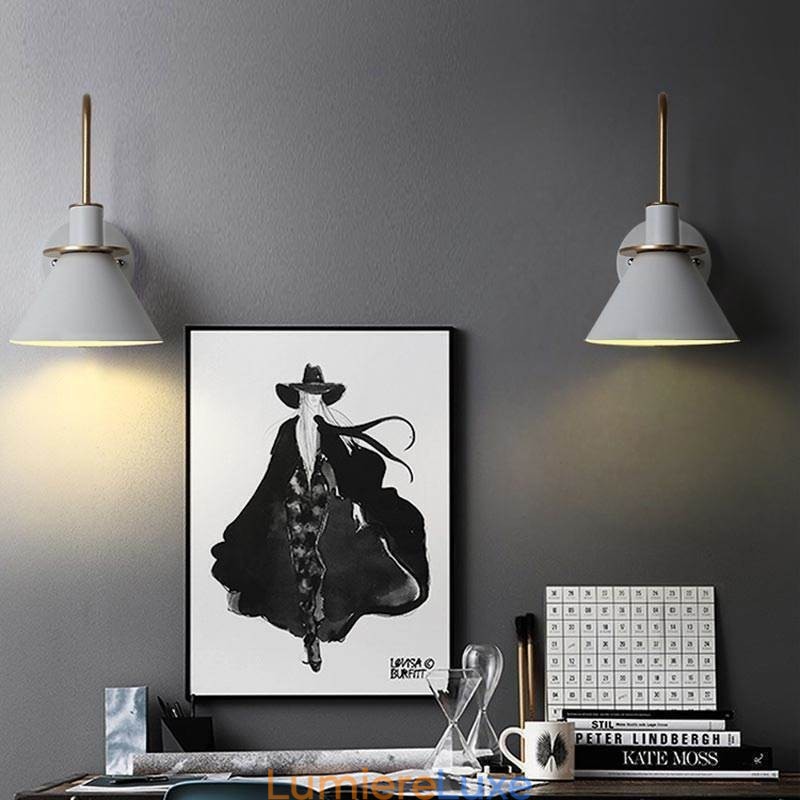 Applique murale nordique style Makron, lampe frontale créative pour miroir
