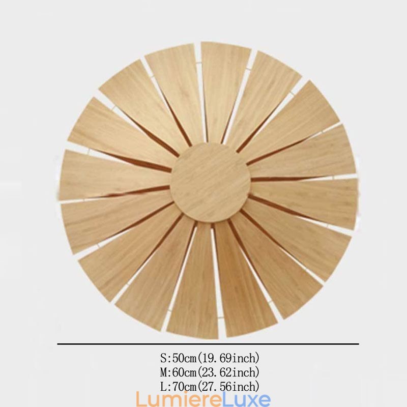 Applique murale ronde en bambou à fleurs, luminaire décoratif unique et créatif