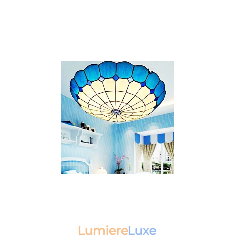 Lampe à dôme absorbante en vitrail des arts créatifs ruraux européens
