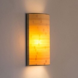 Applique murale japonaise en bambou, simple et demi-cercle, éclairage de chevet