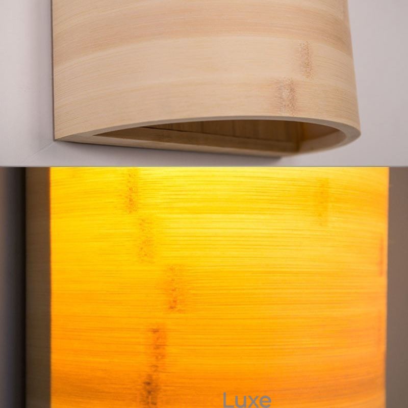 Applique murale japonaise en bambou, simple et demi-cercle, éclairage de chevet