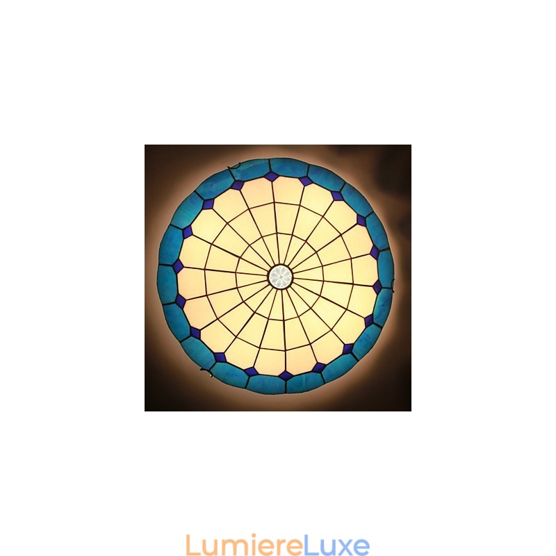 Lampe à dôme absorbante en vitrail des arts créatifs ruraux européens