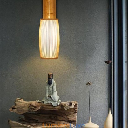 Applique murale en bambou tissé, style rétro chinois Applique murale en bambou tissé, style rétro chinois