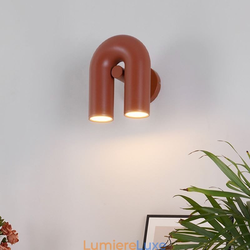 Applique murale minimaliste en forme de U avec abat-jour rotatif à 90°