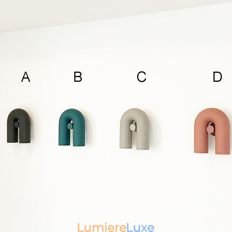 Applique murale minimaliste en forme de U avec abat-jour rotatif à 90°
