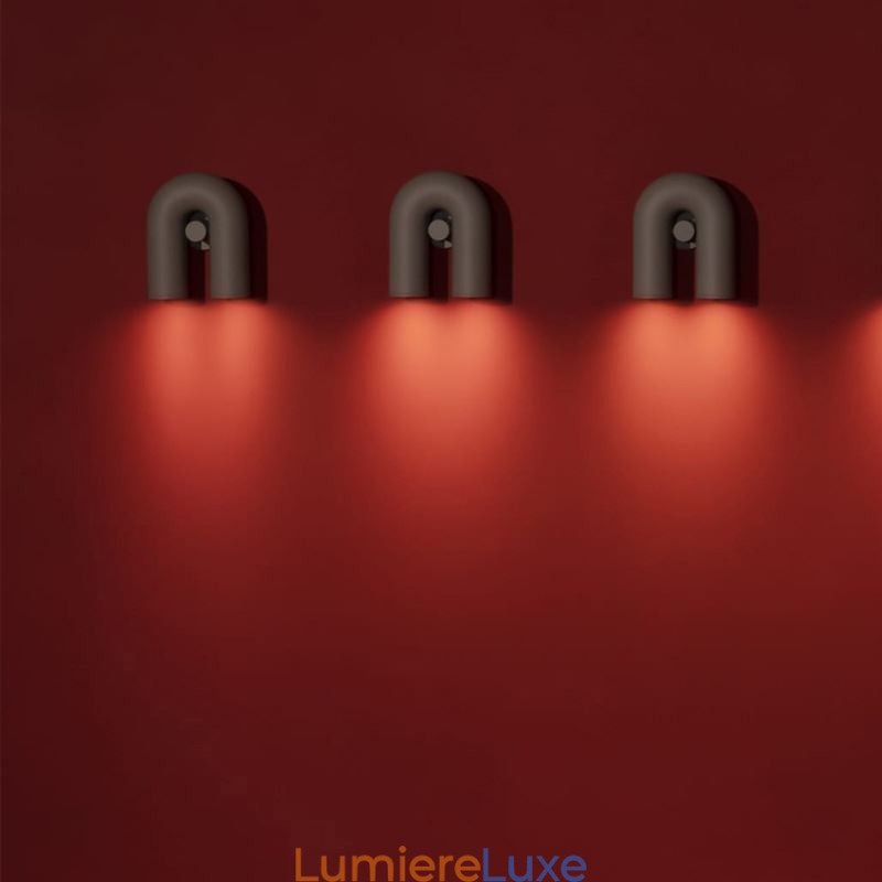 Applique murale minimaliste en forme de U avec abat-jour rotatif à 90°