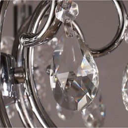 Lustre traditionnel classique en cristal et métal chromé