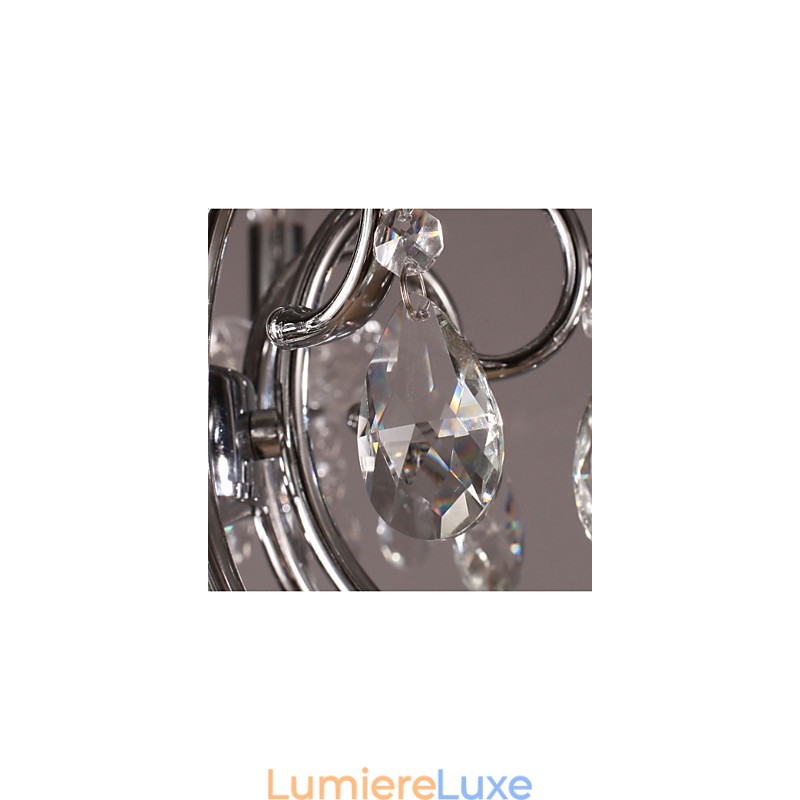 Lustre traditionnel classique en cristal et métal chromé