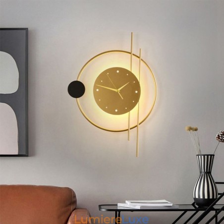 Applique murale horloge moderne minimaliste en fer forgé et Applique murale horloge moderne minimaliste en fer forgé et