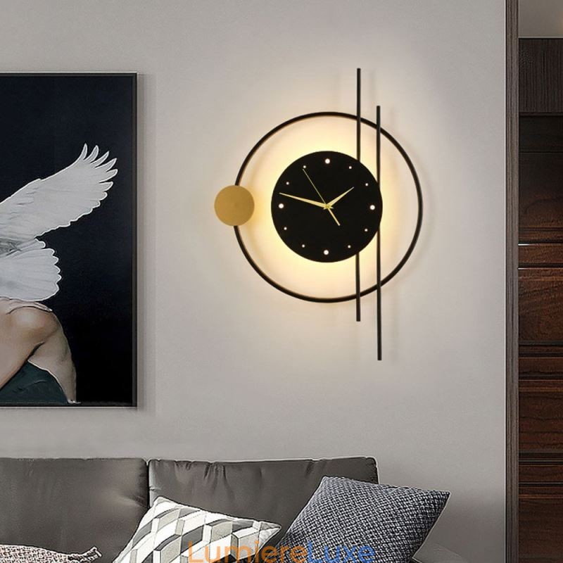 Applique murale horloge moderne minimaliste en fer forgé et