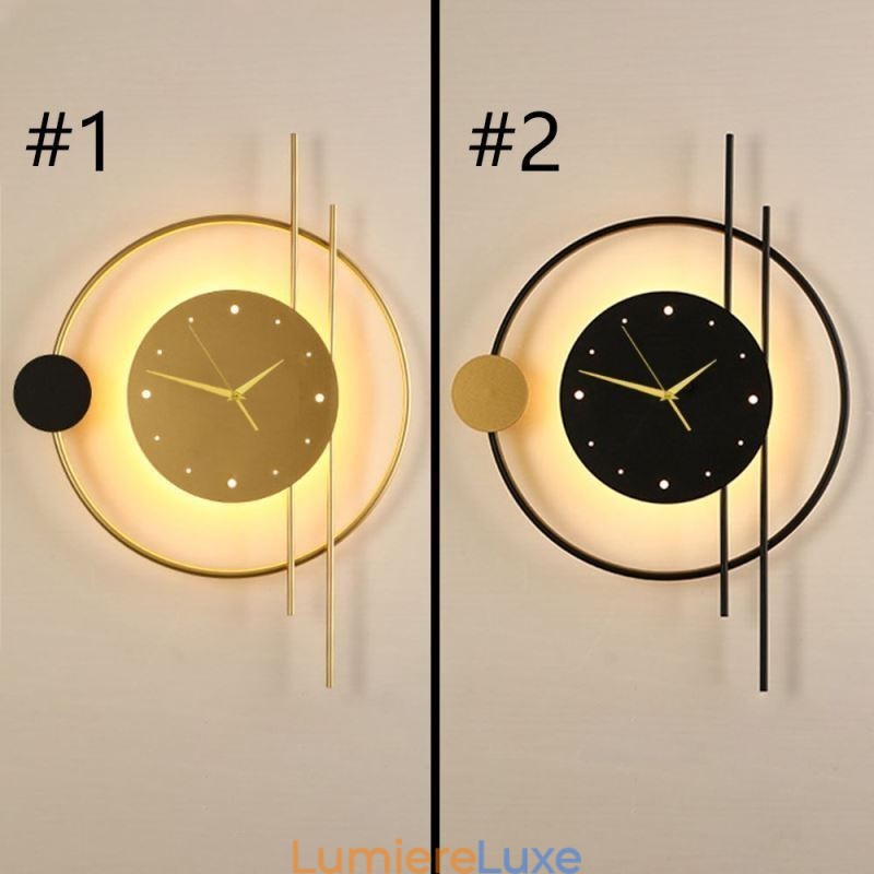 Applique murale horloge moderne minimaliste en fer forgé et