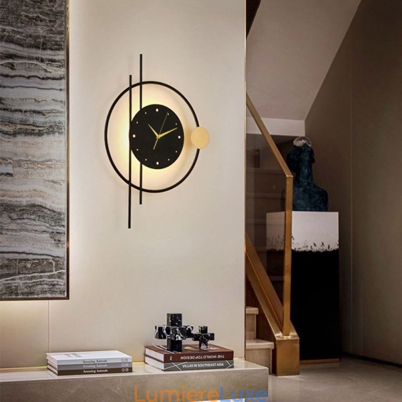 Applique murale horloge moderne minimaliste en fer forgé et
