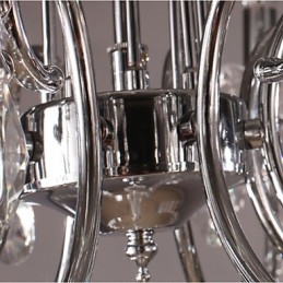 Lustre traditionnel classique en cristal et métal chromé
