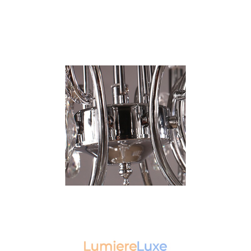 Lustre traditionnel classique en cristal et métal chromé