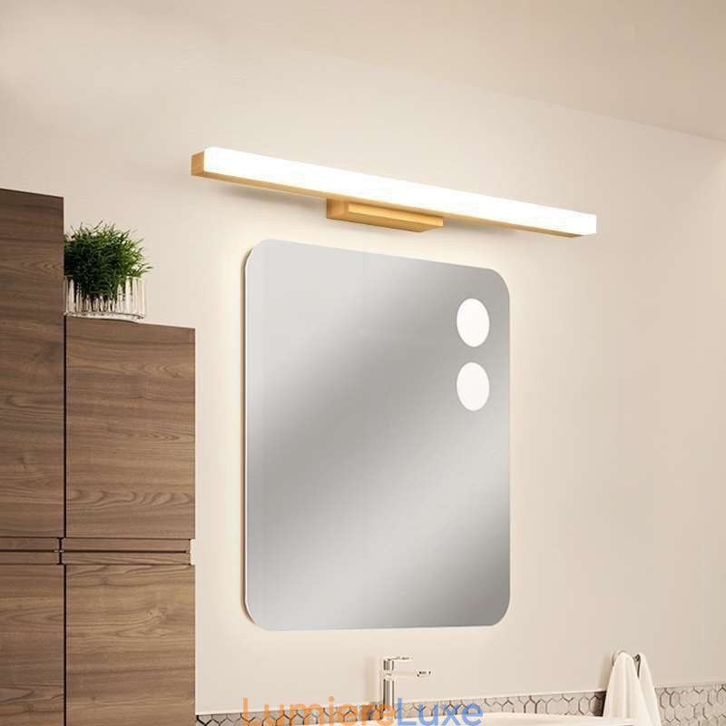 Applique murale moderne en bois massif avec miroir