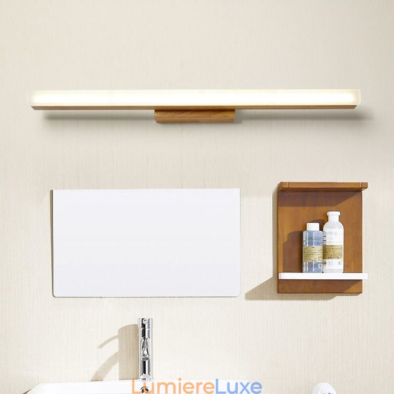 Applique murale moderne en bois massif avec miroir