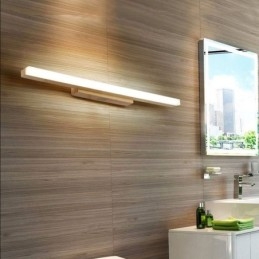 Applique murale moderne en bois massif avec miroir