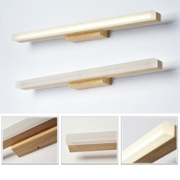 Applique murale moderne en bois massif avec miroir