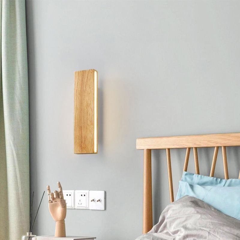 Applique murale moderne en bois pour entrée, couloir, chevet, style nordique