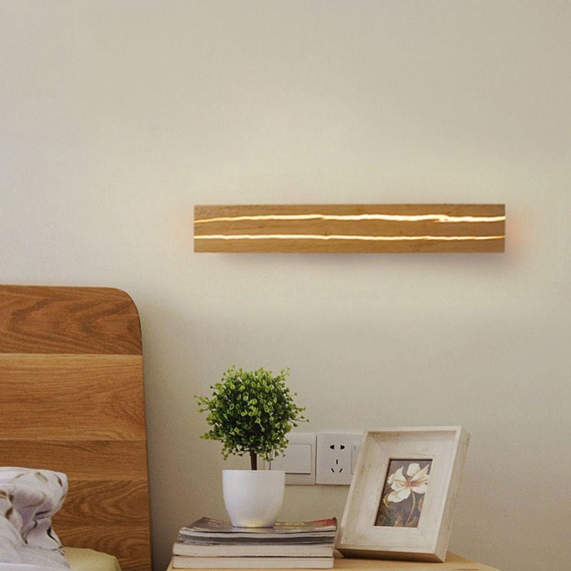 Applique murale moderne en bois pour entrée, couloir, chevet, style nordique