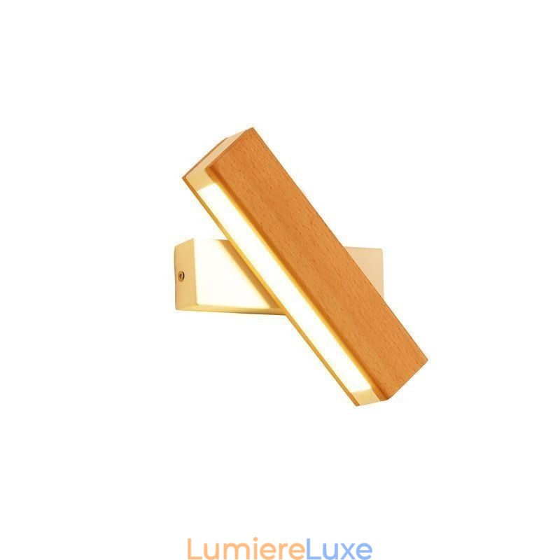Applique murale européenne en bois massif, éclairage de chevet, lampes modernes et simples