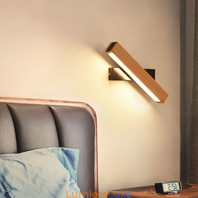 Applique murale européenne en bois massif, éclairage de chevet, lampes modernes et simples