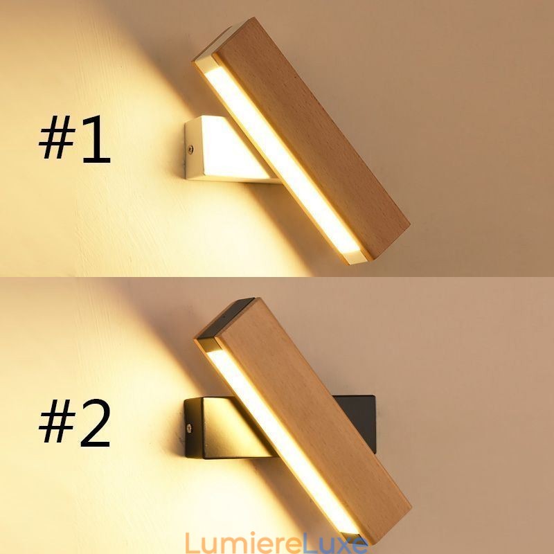 Applique murale européenne en bois massif, éclairage de chevet, lampes modernes et simples