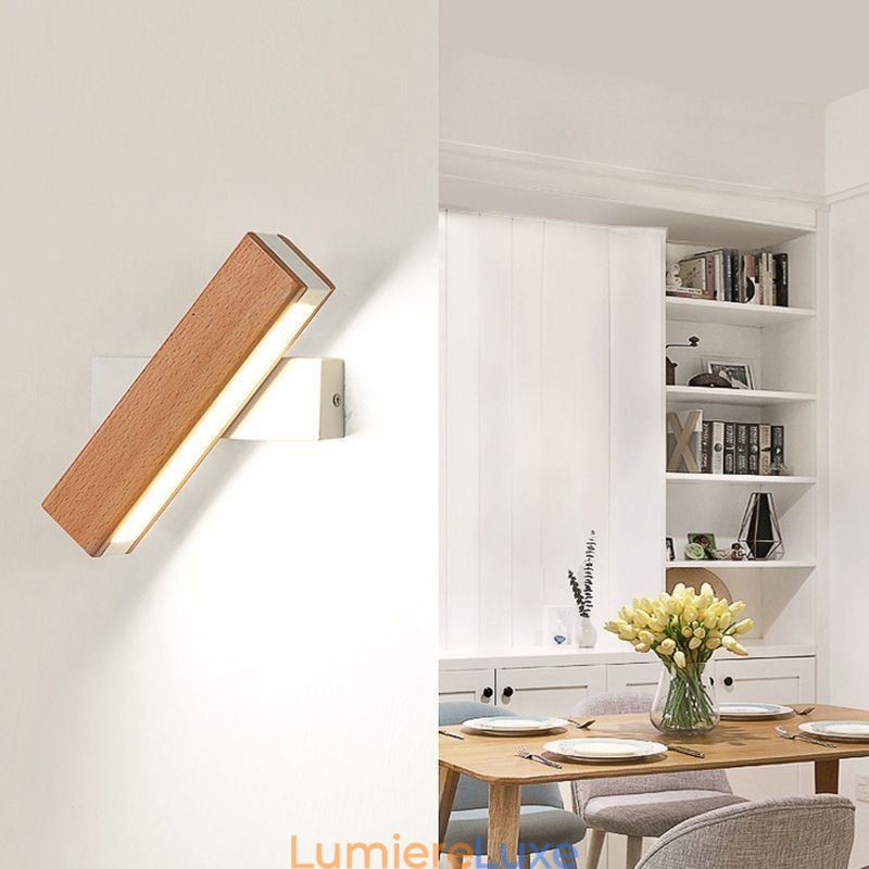 Applique murale européenne en bois massif, éclairage de chevet, lampes modernes et simples
