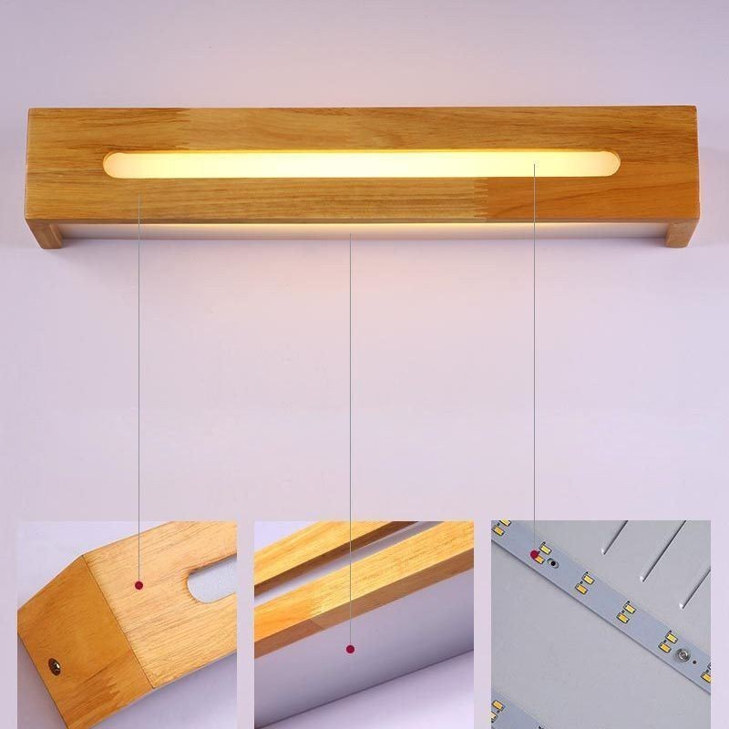 Applique murale moderne en bois pour entrée, couloir, chevet, style nordique