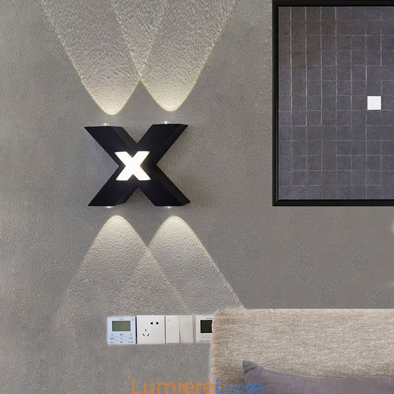 Applique murale Art Déco en aluminium, éclairage d'intérieur vers le haut et vers le bas
