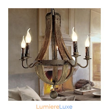 Lustre 5 lumières Vintage Rétro Country Living Dining Metal Lustre 5 lumières Vintage Rétro Country Living Dining Metal