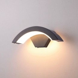 Applique murale de jardin minimaliste en aluminium, imperméable, en forme de croissant