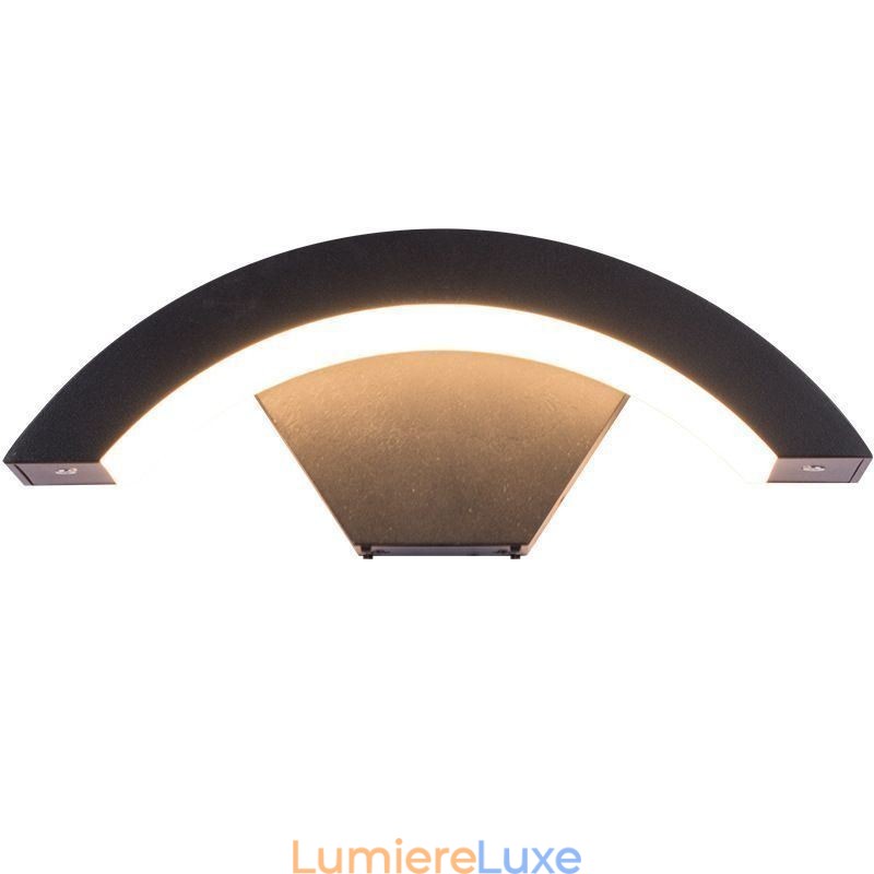 Applique murale de jardin minimaliste en aluminium, imperméable, en forme de croissant