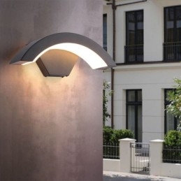 Applique murale de jardin minimaliste en aluminium, imperméable, en forme de croissant