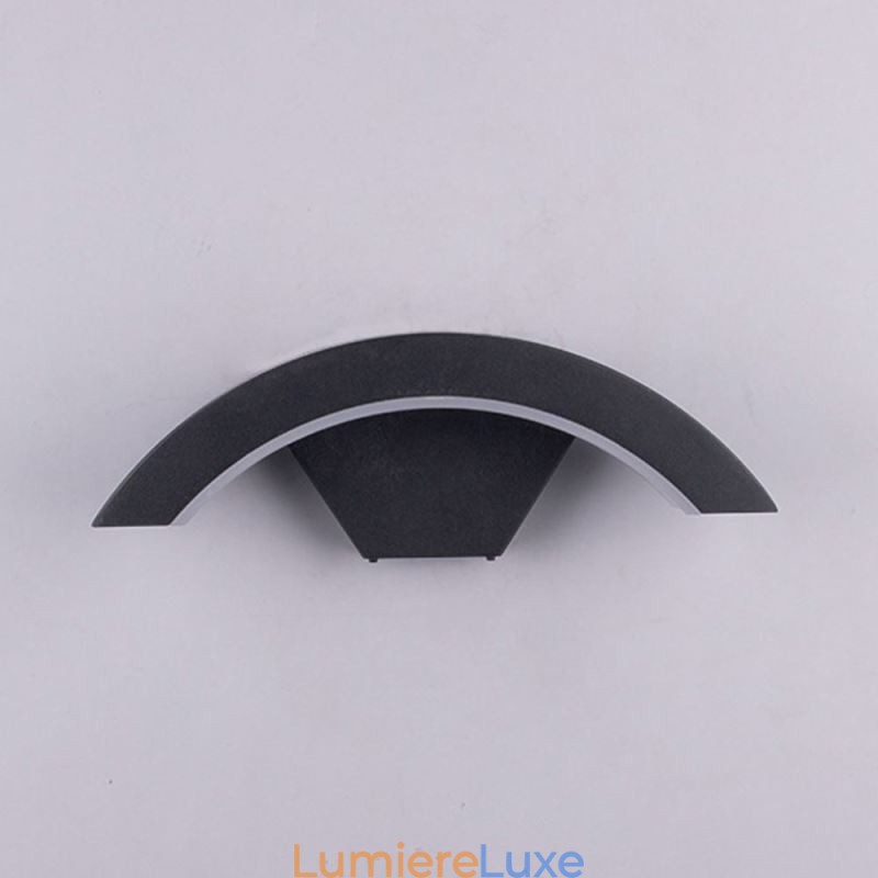 Applique murale de jardin minimaliste en aluminium, imperméable, en forme de croissant