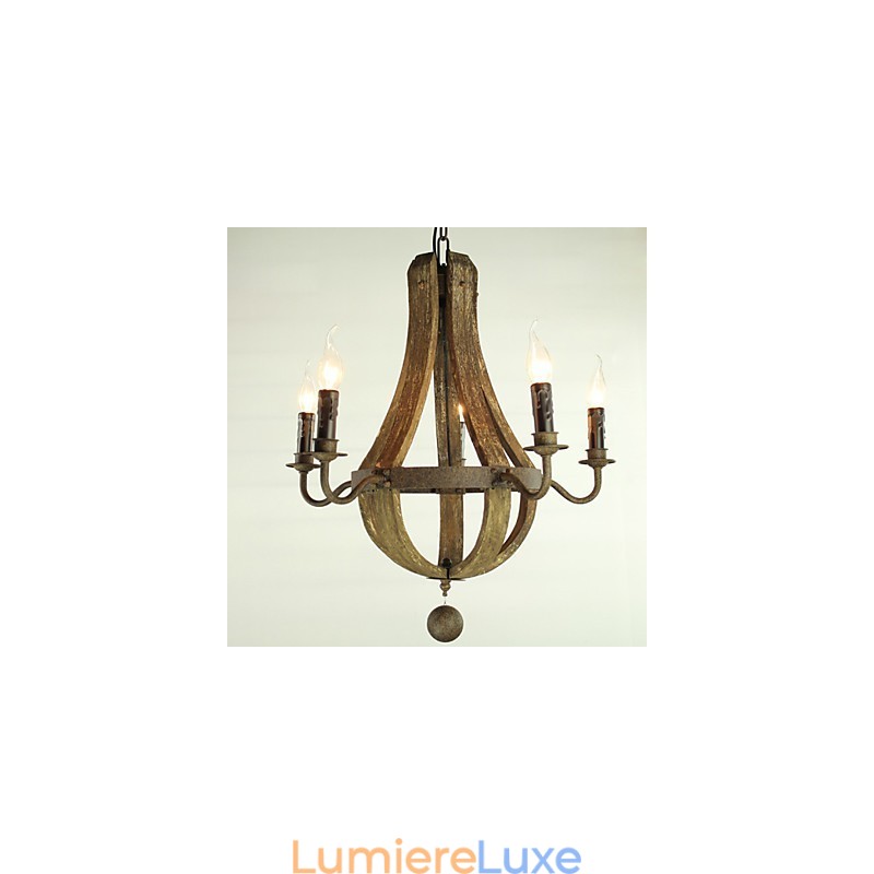 Lustre 5 lumières Vintage Rétro Country Living Dining Metal
