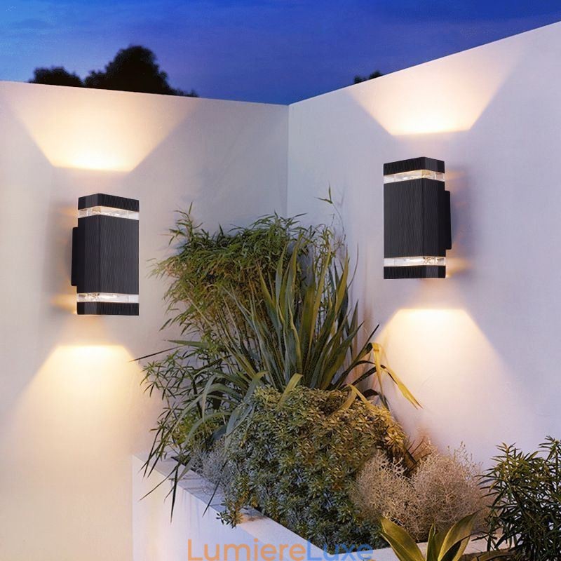 Appliques murales simples en aluminium, lampe murale étanche pour cour, porche