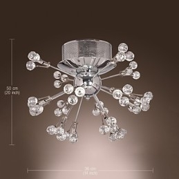 Plafonnier moderne contemporain en métal chromé et cristal