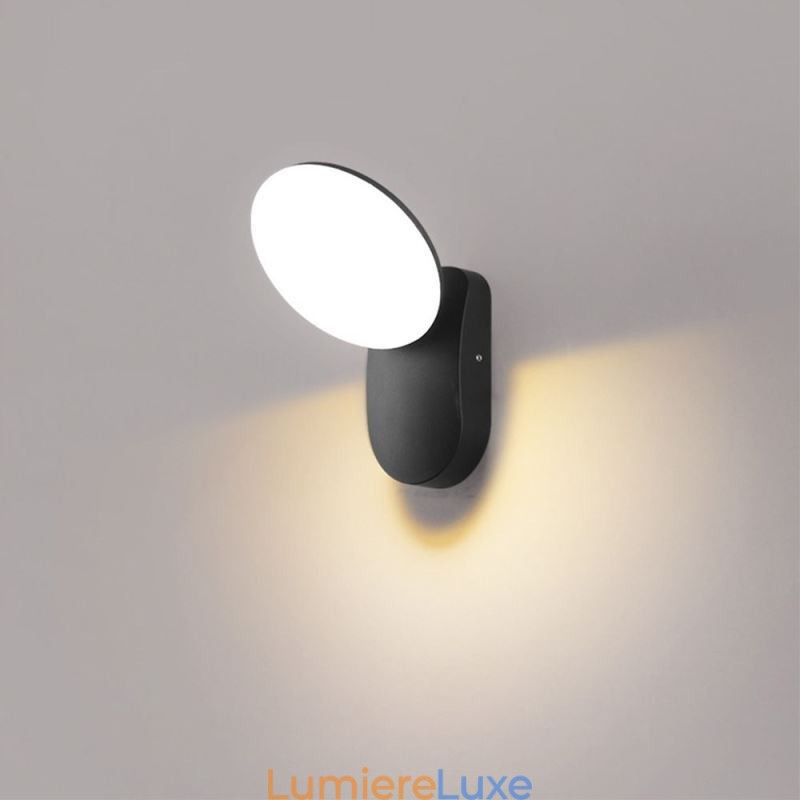 Applique murale de jardin moderne et minimaliste en aluminium, imperméable, en forme de croissant